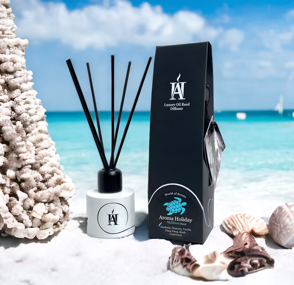 Aromatic history of travel memory gifts, Home fragrance layering Maldives scented Oil Reed Diffuser Gifts for Her ideas. What does Wanderlust smell like?